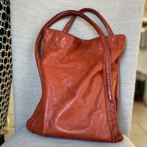 Elegant Brown Leather Tote Bag
